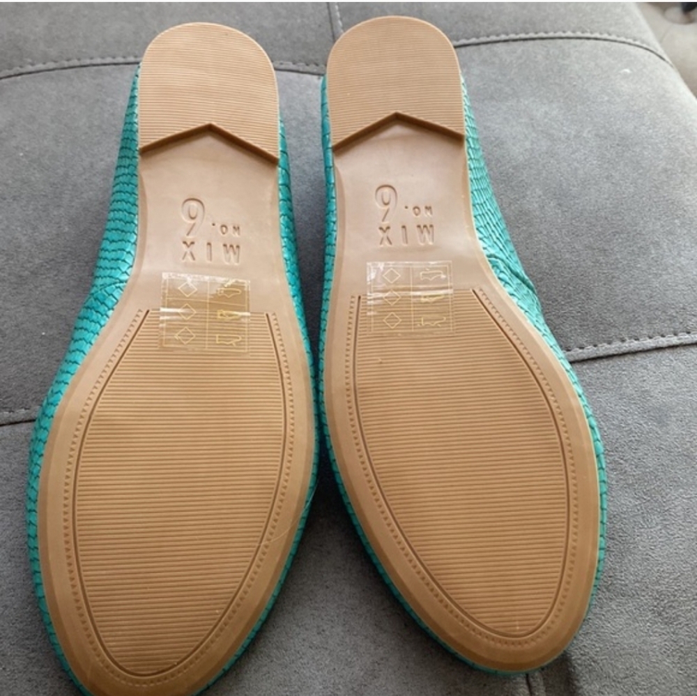 Mix No. 6 Teal Snake-Embossed Ballet Flats - Picture 9 of 10